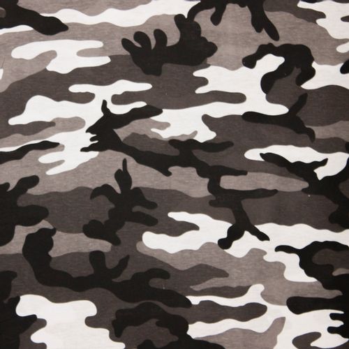 Grijze camouflage rekbare katoen