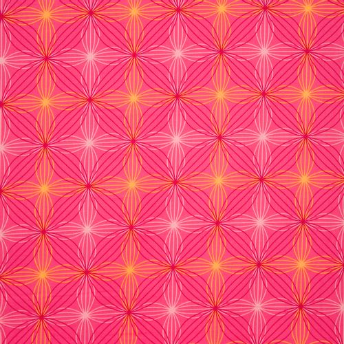 Katoen roze met abstracte print