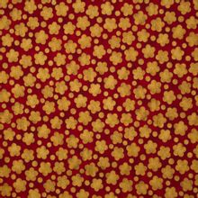 Rode katoen met gouden glitter bloemen van Robert Kaufman