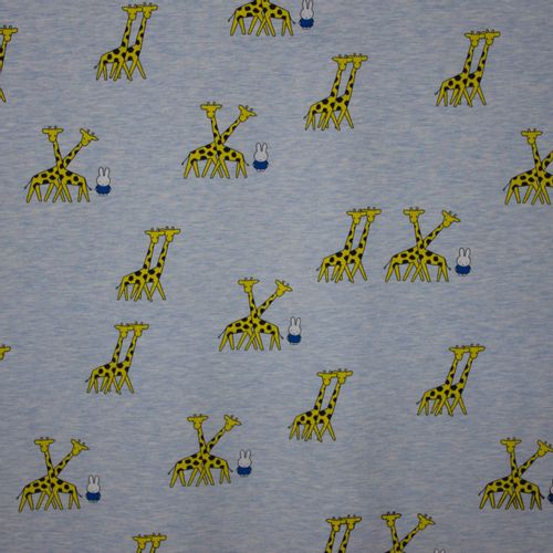 Lichtblauwe tricot van Nijntje met giraffen