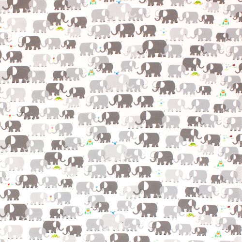 Wit katoentje met olifanten
