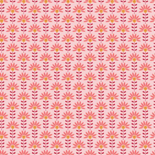 Roze katoen met bloemetjes van Poppy