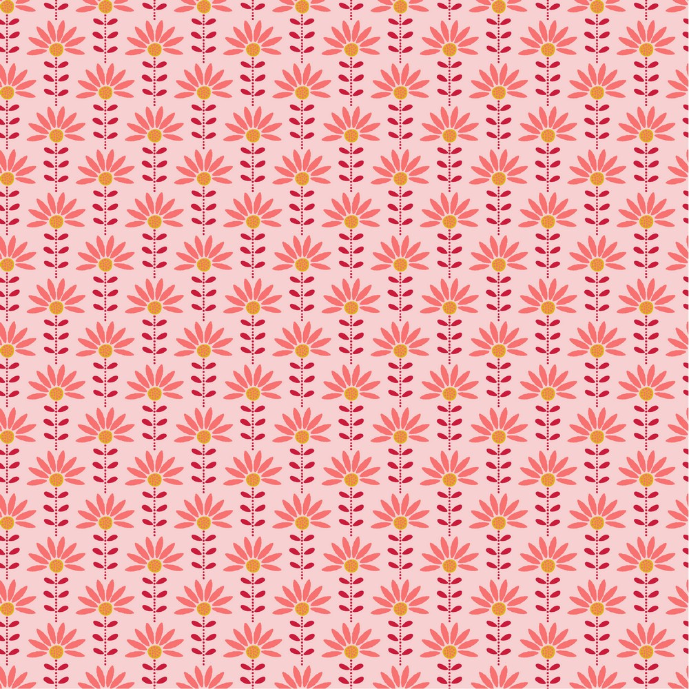 Roze katoen met bloemetjes van Poppy