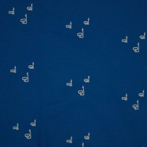 Blauwe french terry met duikbril en snorkel motief van 'Froy & Dind'