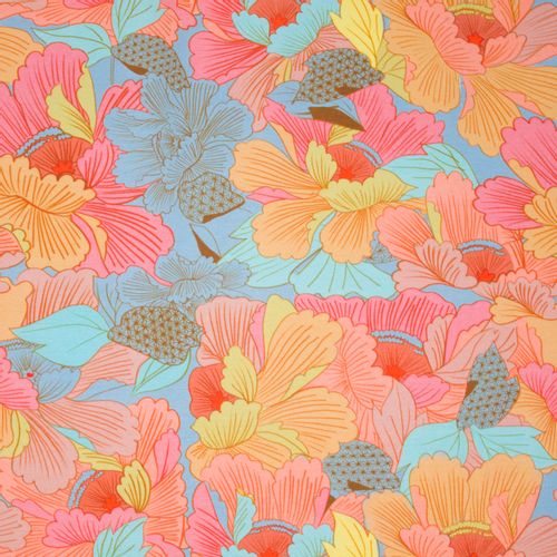 Modal tricot met veelkleurige bloemen van 'Lillestoff'