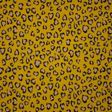 Gele katoen tricot met luipaardprint