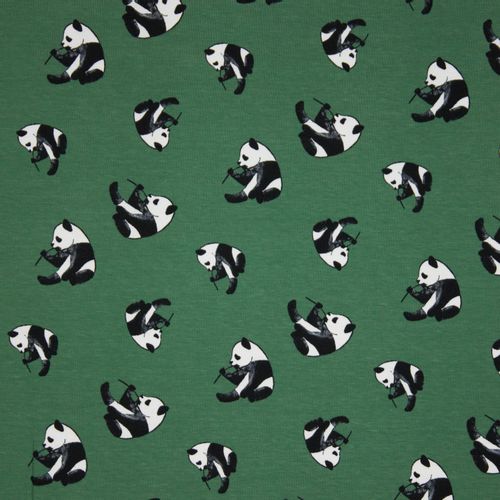 Groene tricot met panda's