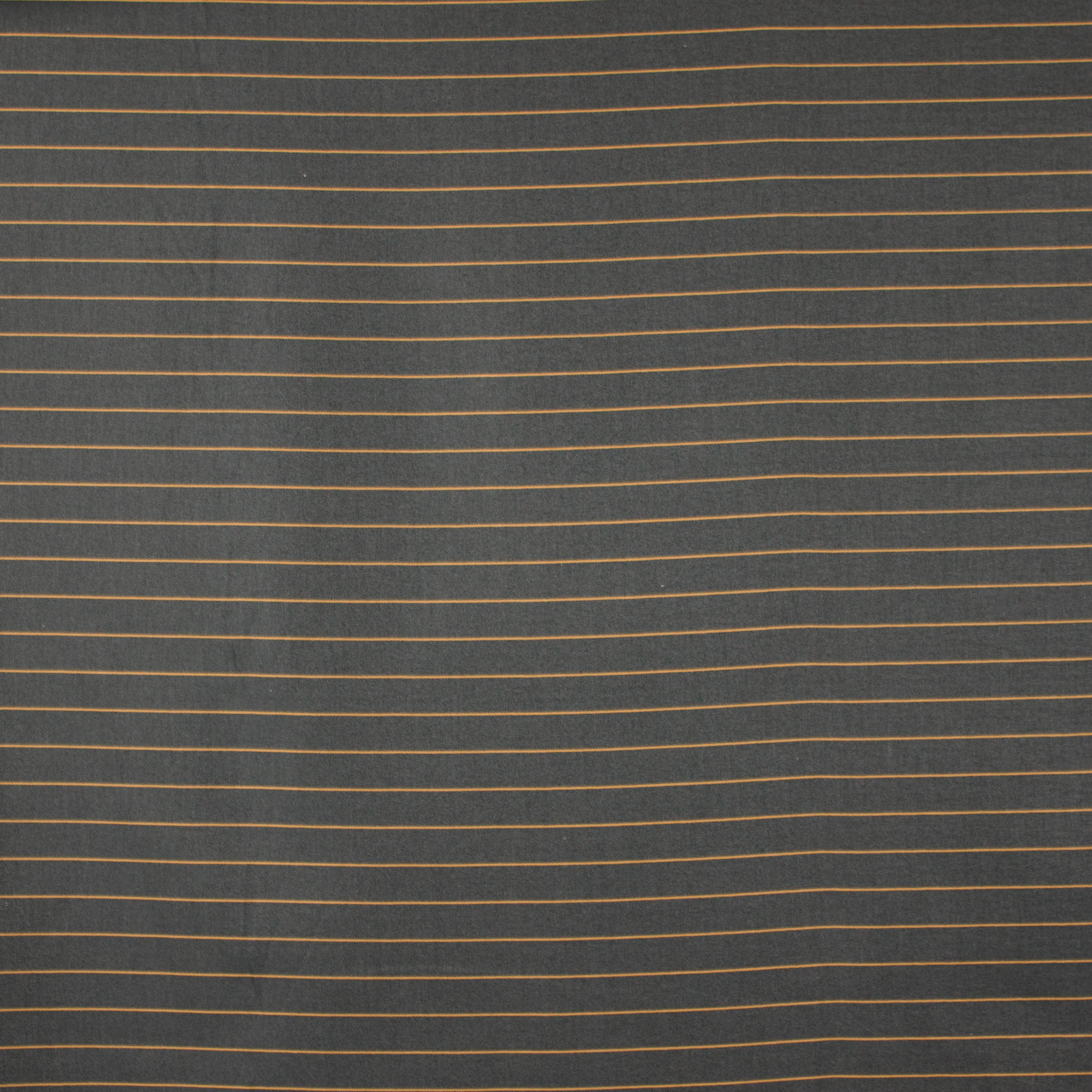 Donkerblauwe polyester / viscose / polyamide mengeling met oranje streepjes