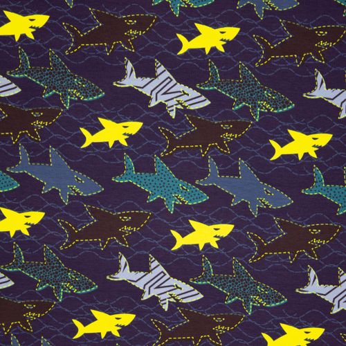 Blauwe Tricot met Haaien
