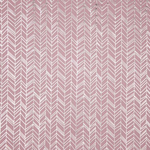 Oudroze tricot met abstract lijnen patroon in zilveren foil
