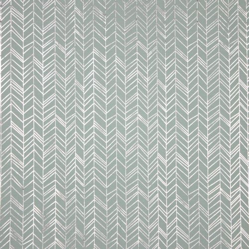 Muntkleurige tricot met abstract lijnen patroon in zilveren foil