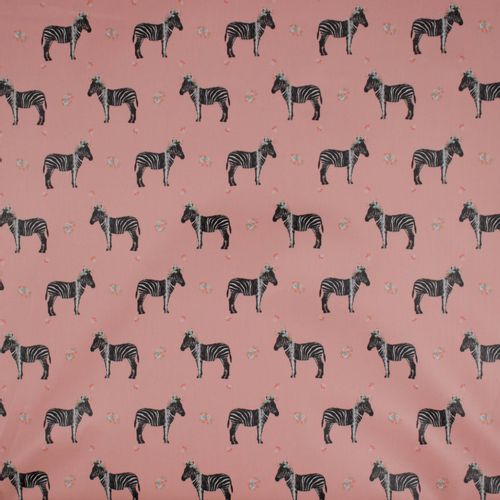 Regenjas stof in roze met zebra's
