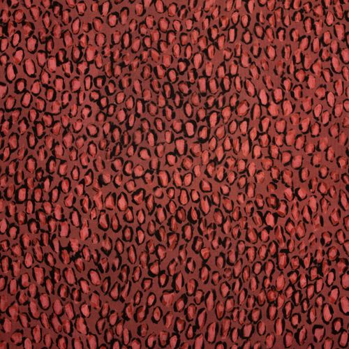 Rode viscose met zwarte panterprint - stoffen van leuven