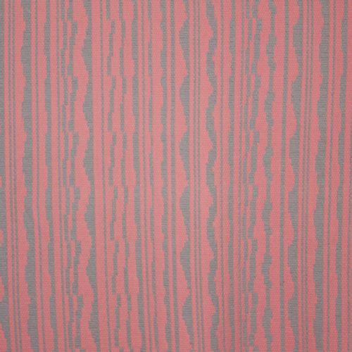 Jacquard tricot met roze en grijs abstract lijnenspel