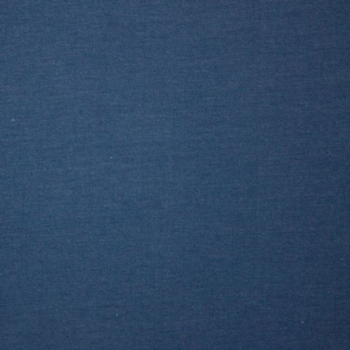 Blauwe sweaterstof in organische katoen met jeanslook
