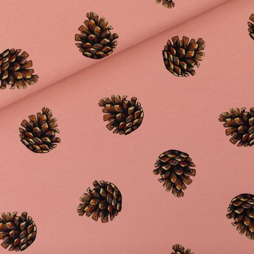 Roze french terry met dennenappels "Pine Cones" van See You At Six