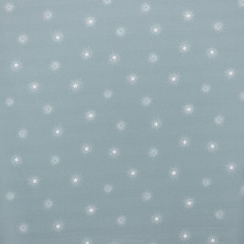 Lichtblauw ottoman katoentje met witte sterren