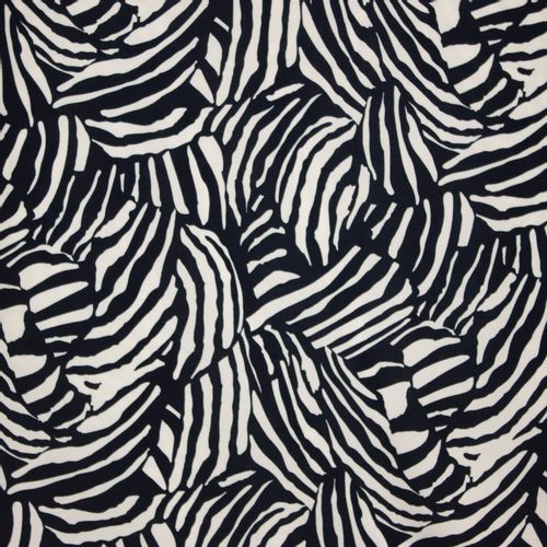 Rekbare polyester met ecru / donkerblauw abstract motief van My Image