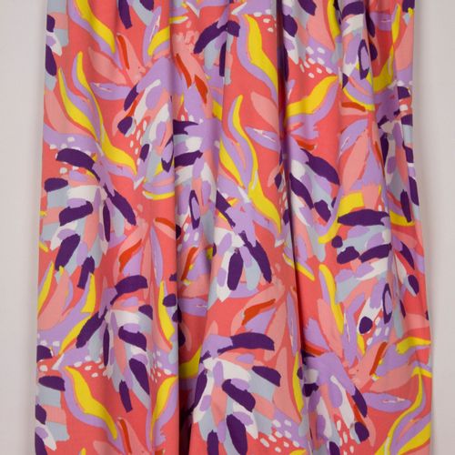 Rekbare polyester met abstracte bloemen van 'Milliblu's'