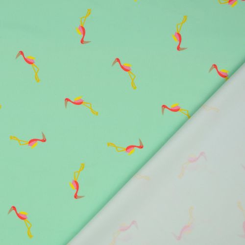 Muntkleurige sport- en zwemstof met flamingoprint van Little Darling