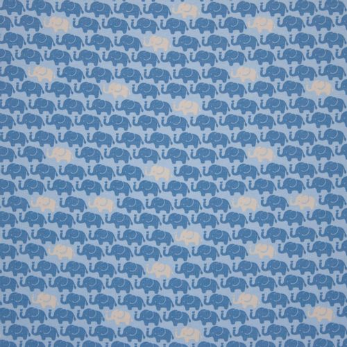 Lichtblauwe tricot met olifantjes