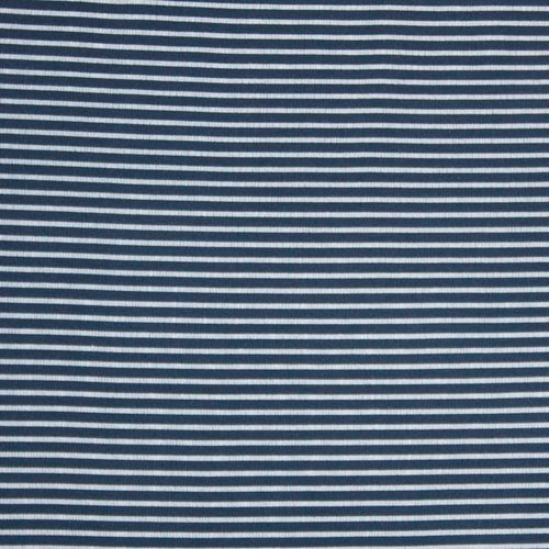 Donker blauwe tricot met witte strepen