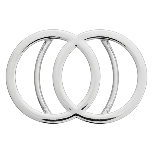 Siergesp dubbele ringen - zilverkleur - 6,7 cm x 4,5 cm