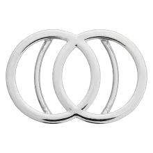 Siergesp dubbele ringen - zilverkleur - 6,7 cm x 4,5 cm