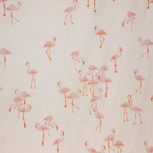Witte tricot met flamingo's