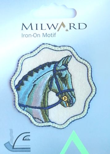 Applicatie - blauw paard 6,5 cm - stoffen van leuven