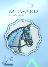 Applicatie - blauw paard 6,5 cm