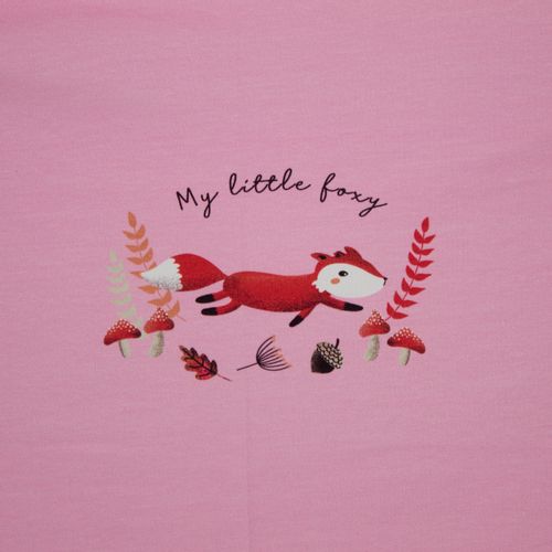 Katoen tricot paneel met 3x vossen "My Little Foxy"