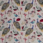 Soepele katoen/viscose met vogeltjes