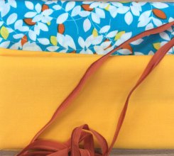 Pakketje met turquoise takjes motief voor 6 mondmaskers