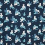 tricot met poezenfamilie blauw