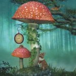 Fotopaneel hert/paddenstoel