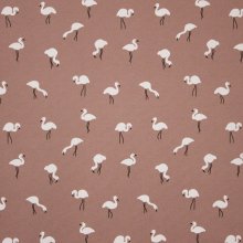 Crêpe tricot met flamingo's op oud roze achtergrond