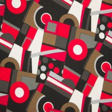 viscosetricot abstracte print rood