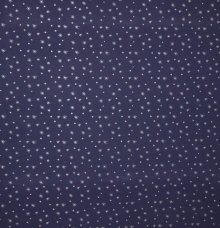 Donkerblauwe katoen tricot met zilveren sterretjes