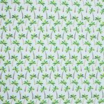 katoen tricot aqua achtergrond met palmboom motief