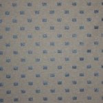 Sweaterstof lichtgrijs met kroontje in blauwe glitter