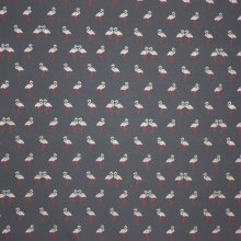 Grijze tricot met flamingo in glitter