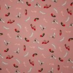 oudroze polyestertricot met schoenen