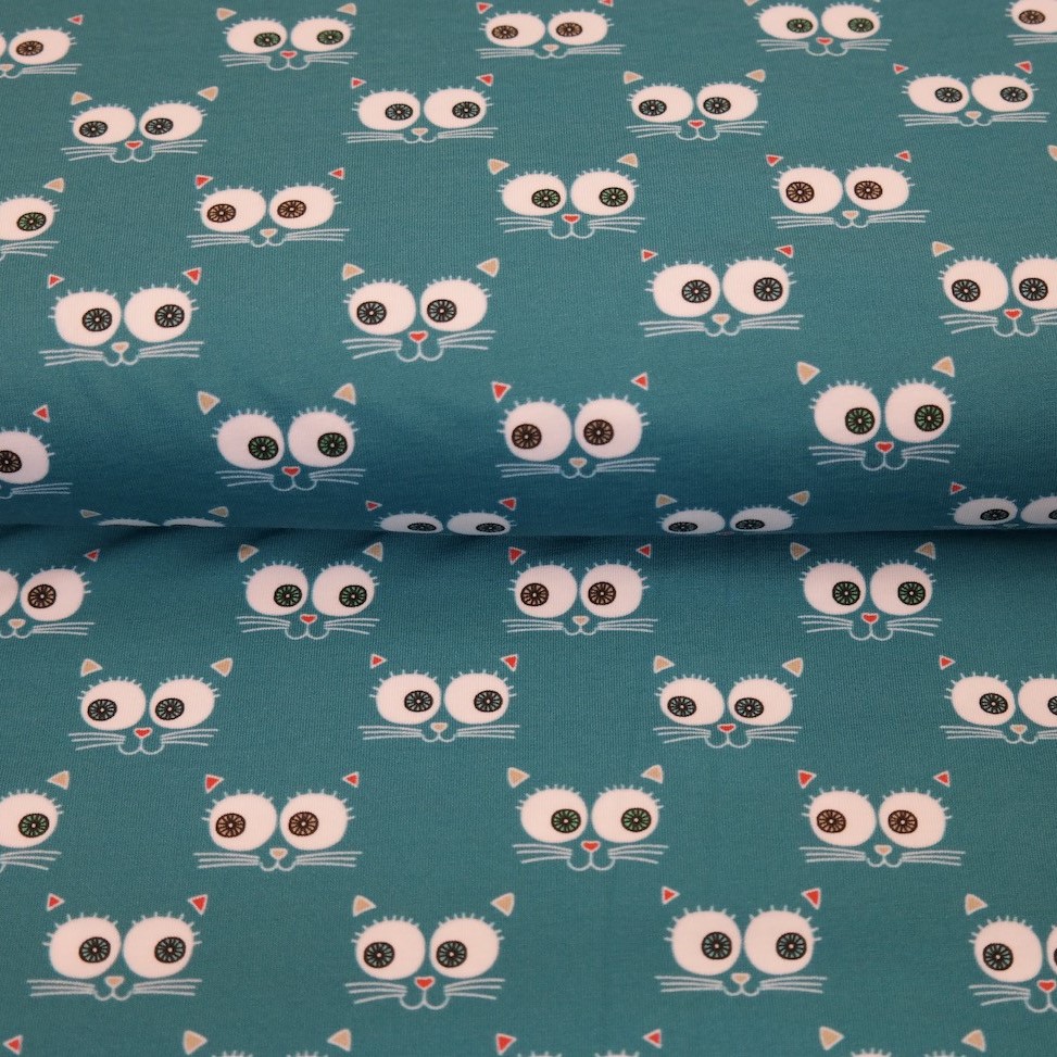 tricot met poesjes blauw