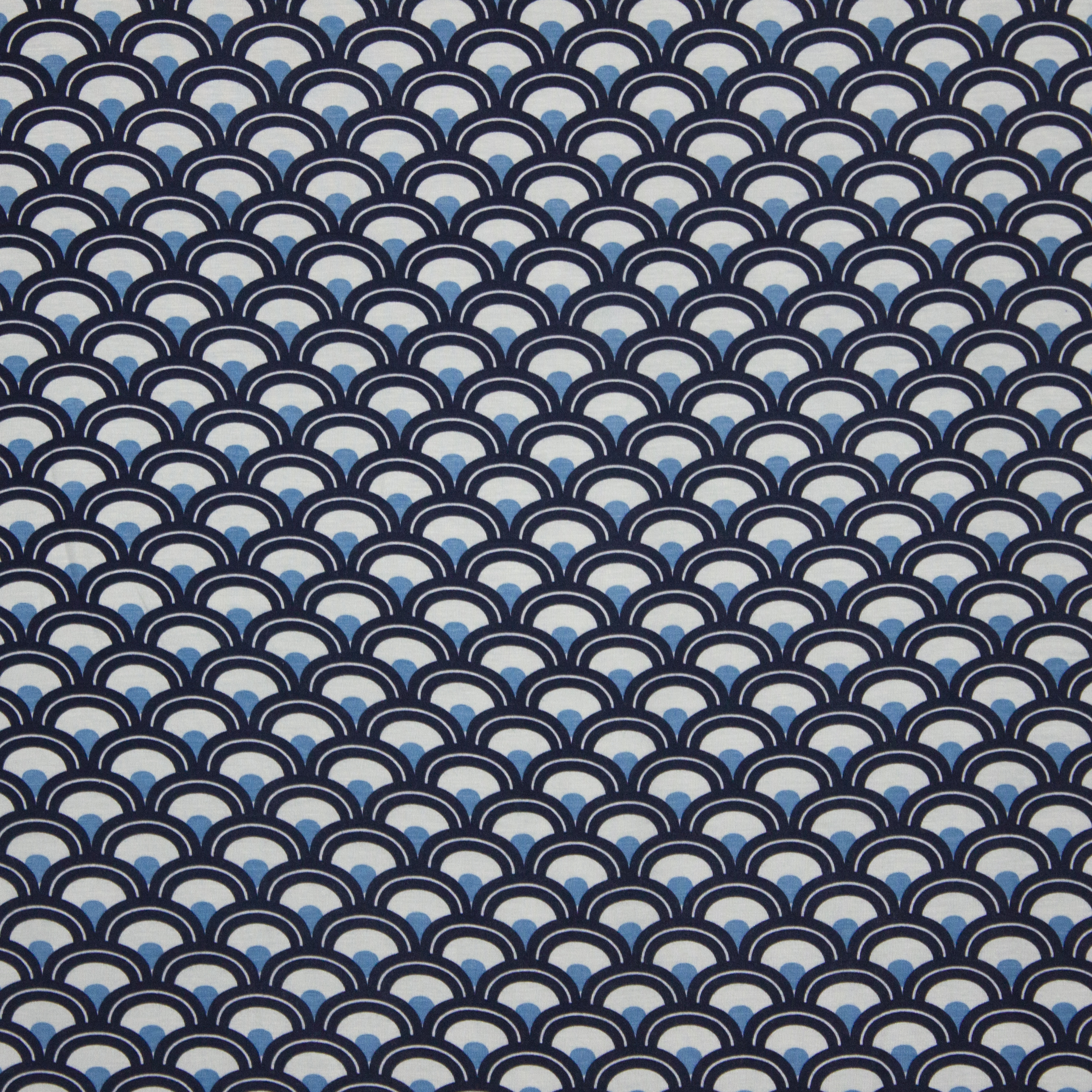 Tricot geometrisch motief blauw