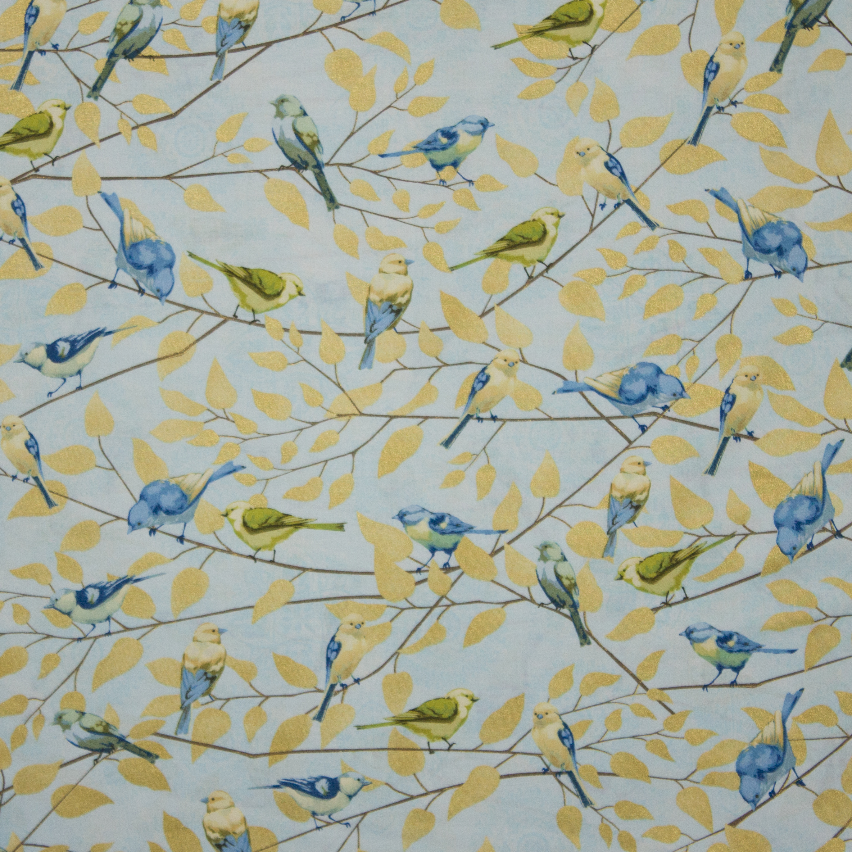 Katoen Janelle Birds on Branches Aqua