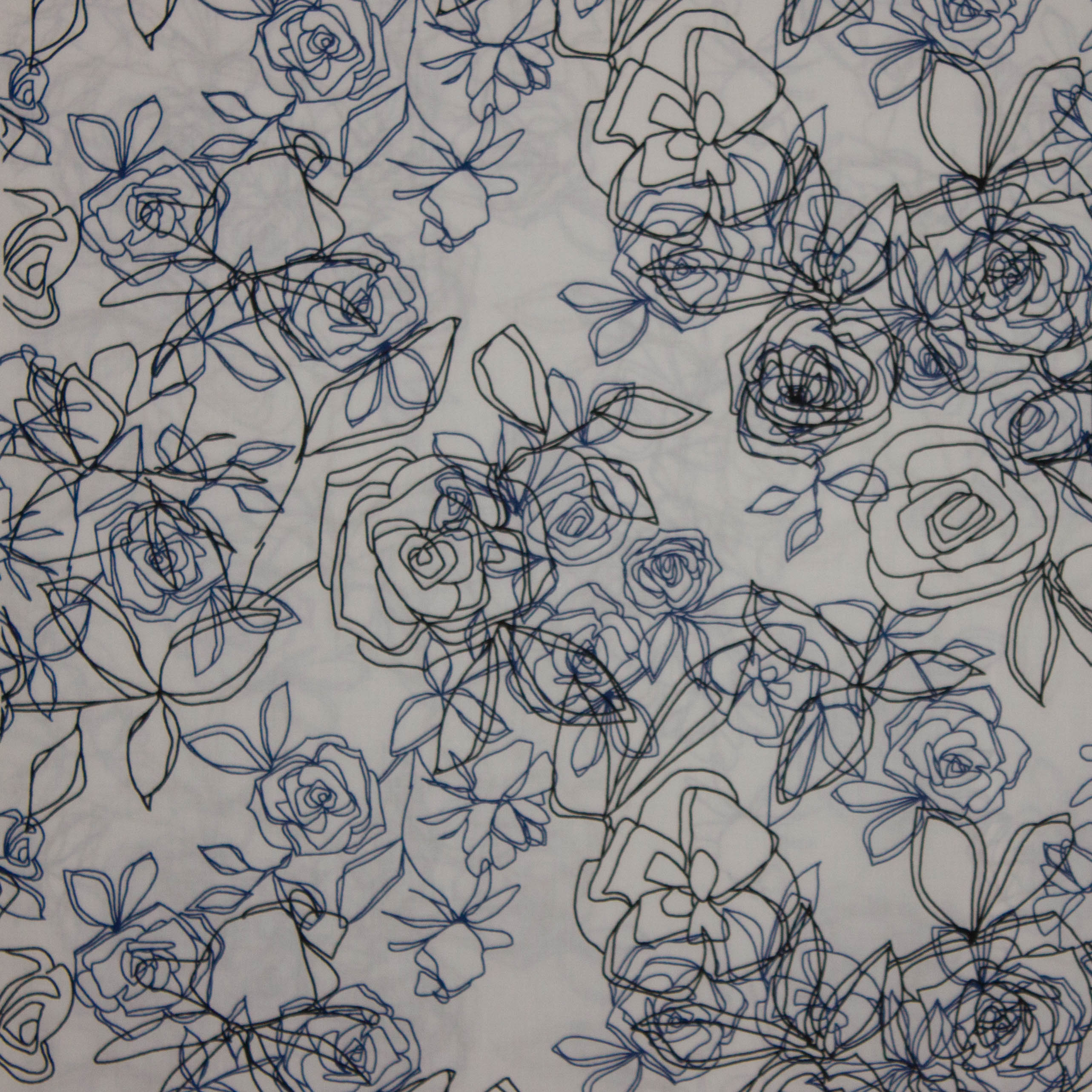 Bedrukte viscose met bloemvorming lijnmotief