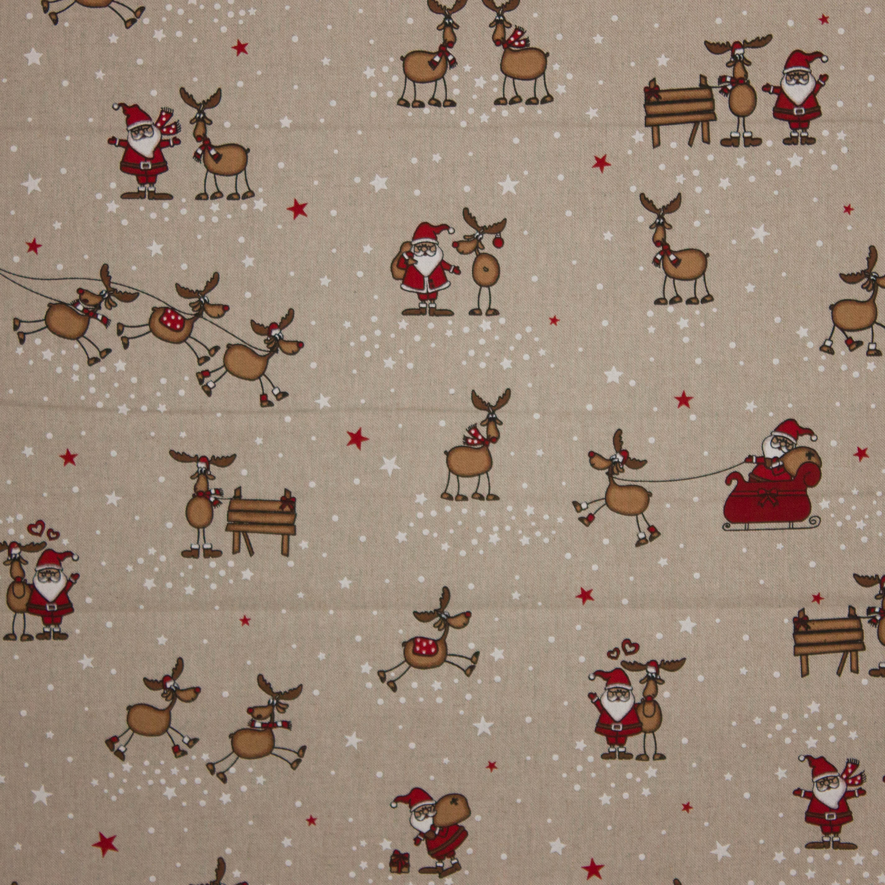 canvas met kerstman en rendier