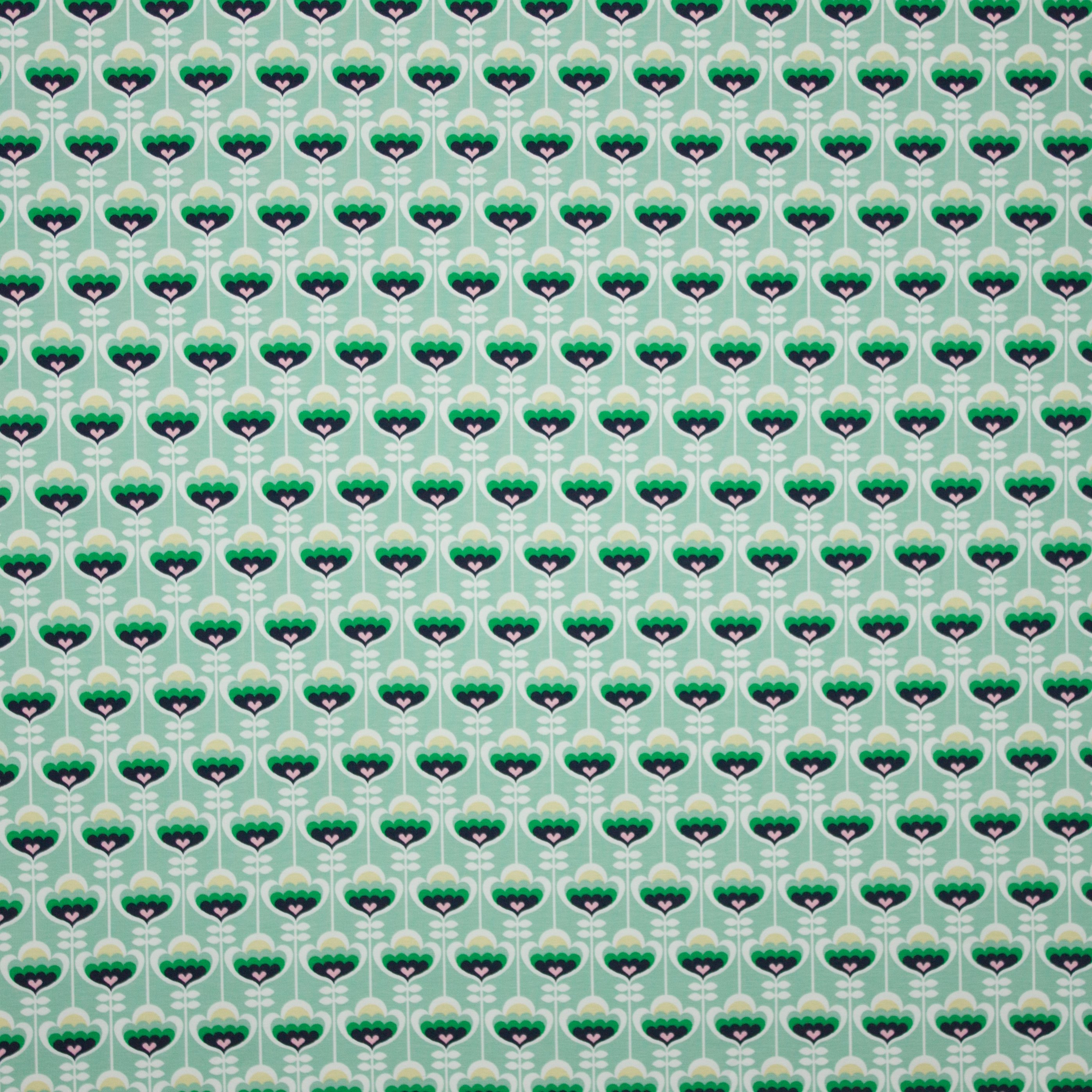 katoentricot retro bloem