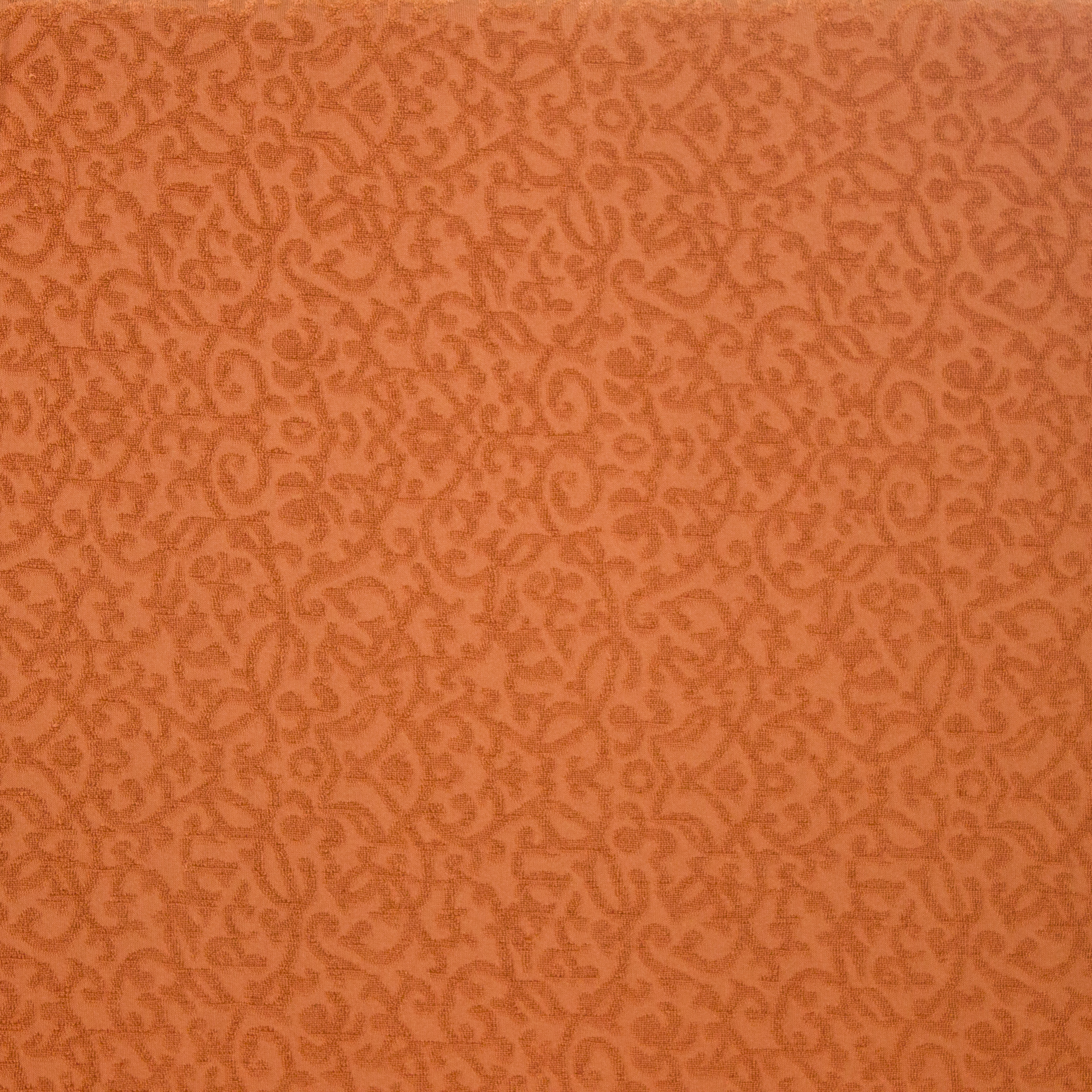 stretchstof met krullenmotief roest